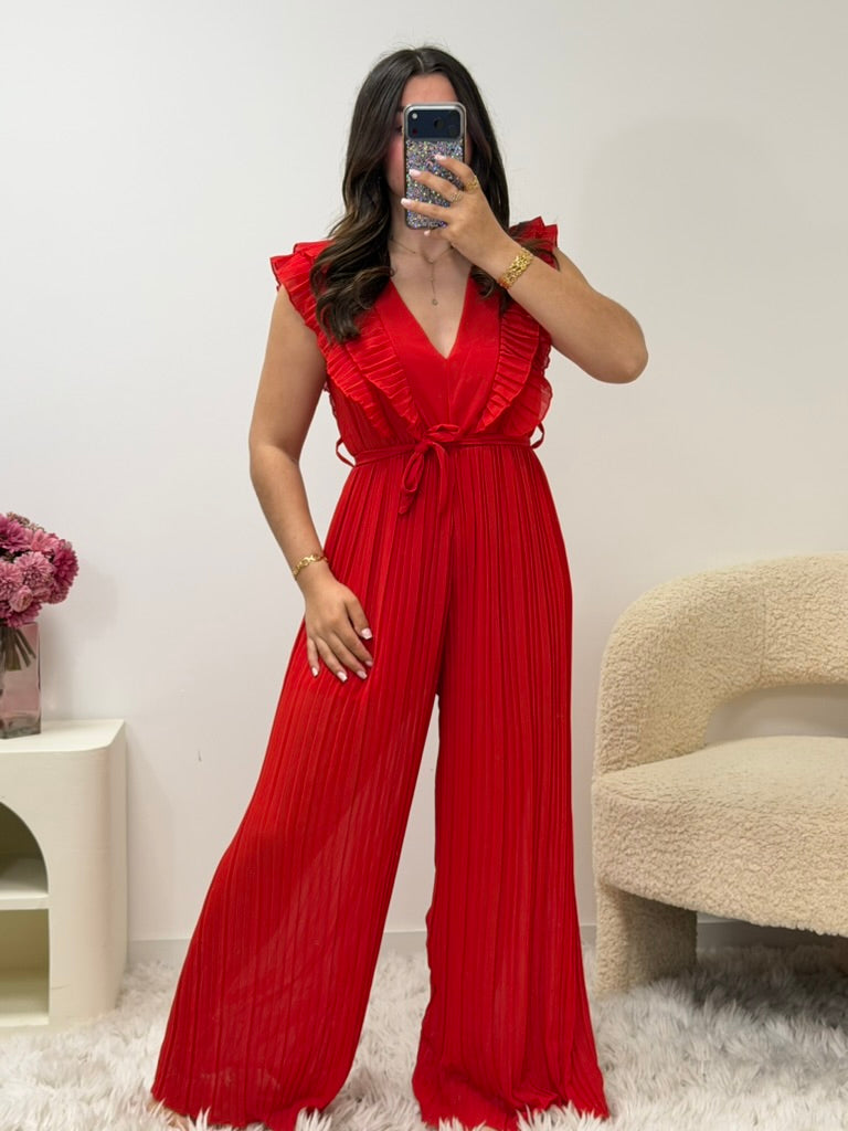 Combinaison pantalon LIOR rouge femme cérémonie - taille 34 à 42 - Ds'Clothes