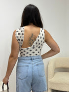 Body à pois blanc femme porté - Ds'Clothes