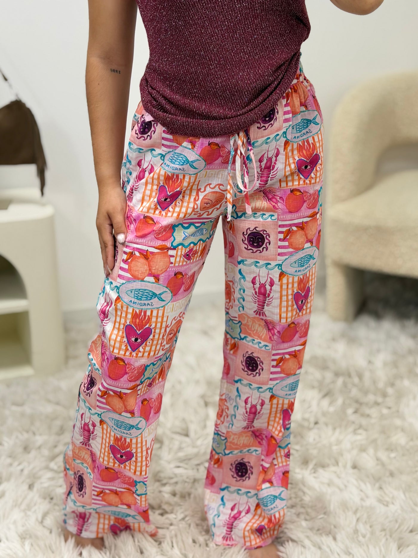 Pantalon Peace, détail du coton