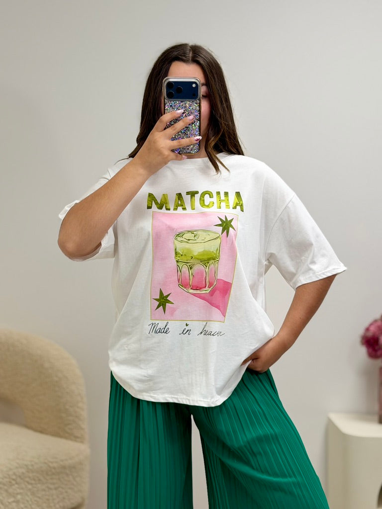 T-shirt Matcha oversize femme vue de face - Ds'Clothes