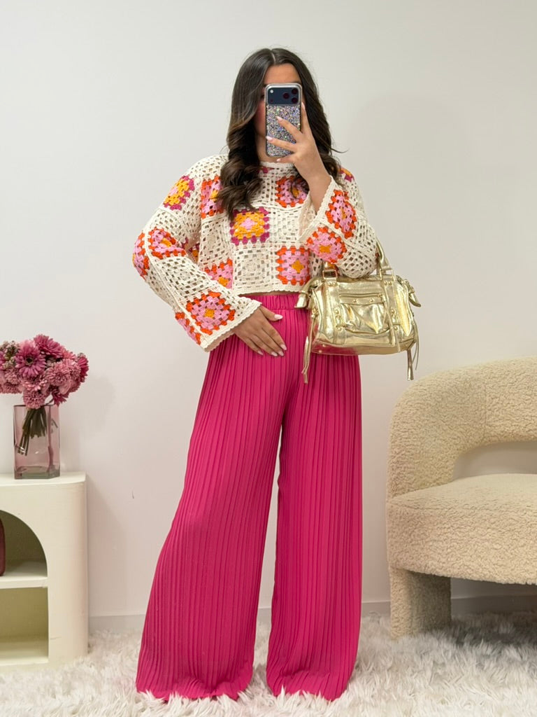 haut Haut en crochet fuchsia dsclothes