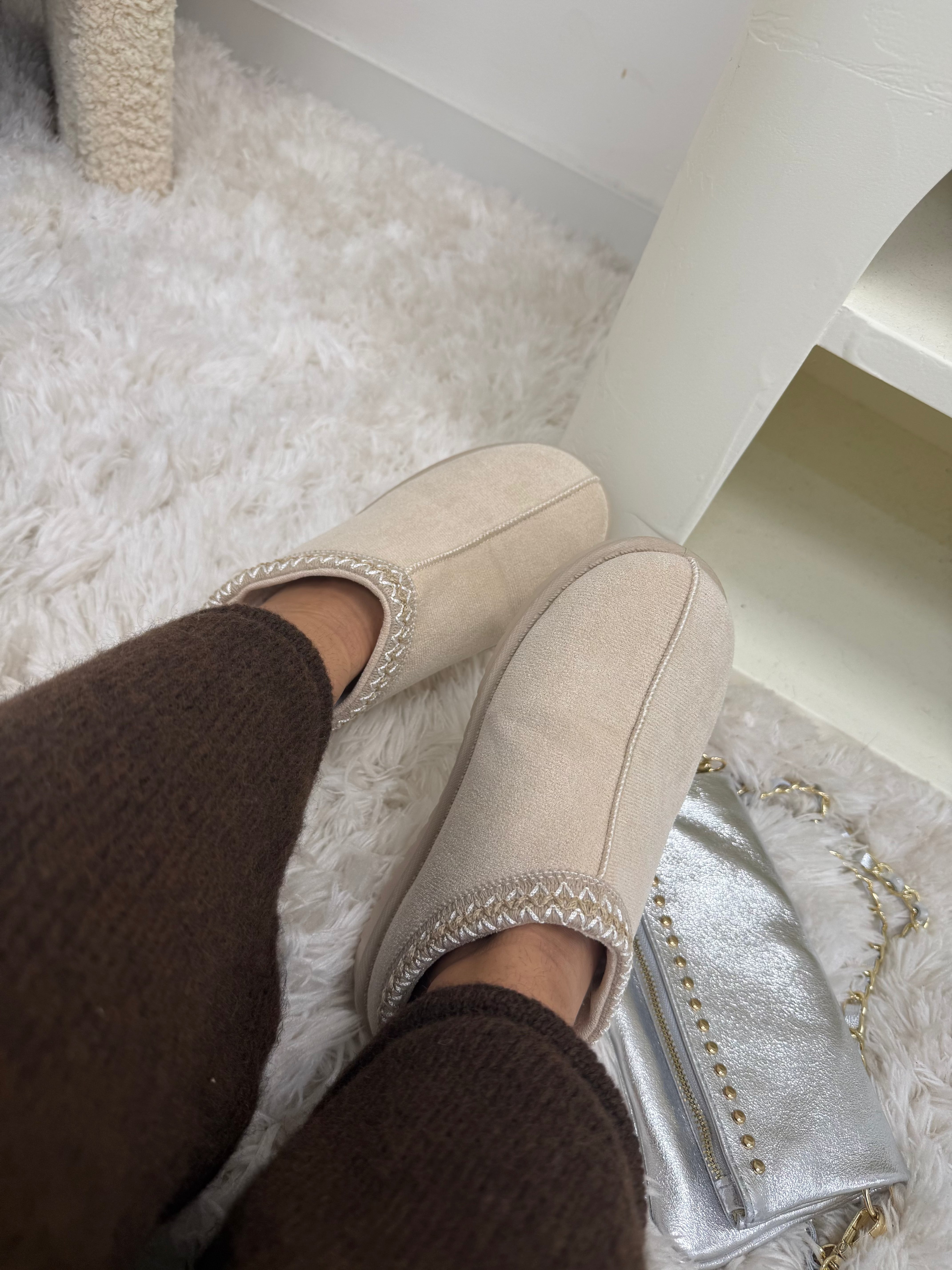 chaussures mules basse beige dsclothes