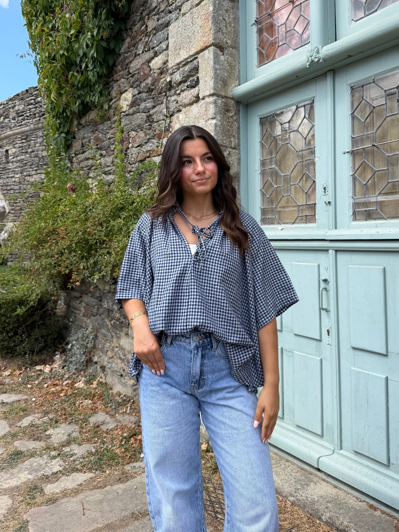 haut Blouse ALINE bleu marine dsclothes