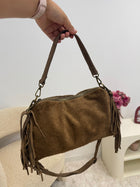 Sac AYA taupe porté épaule - bandoulière réglable, fermeture éclair - Ds'Clothes