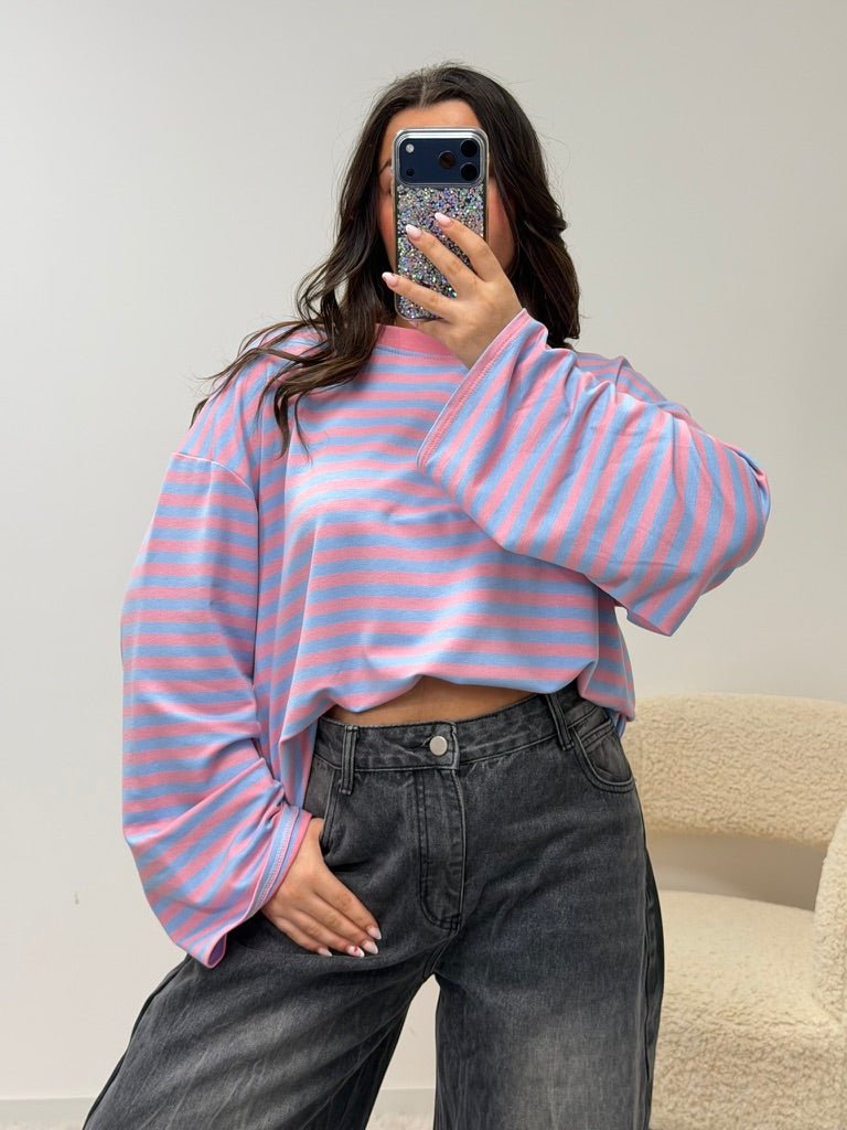 haut T-shirt TESSA bleu/rose dsclothes