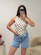 Body à pois blanc femme vue de face - Ds'Clothes