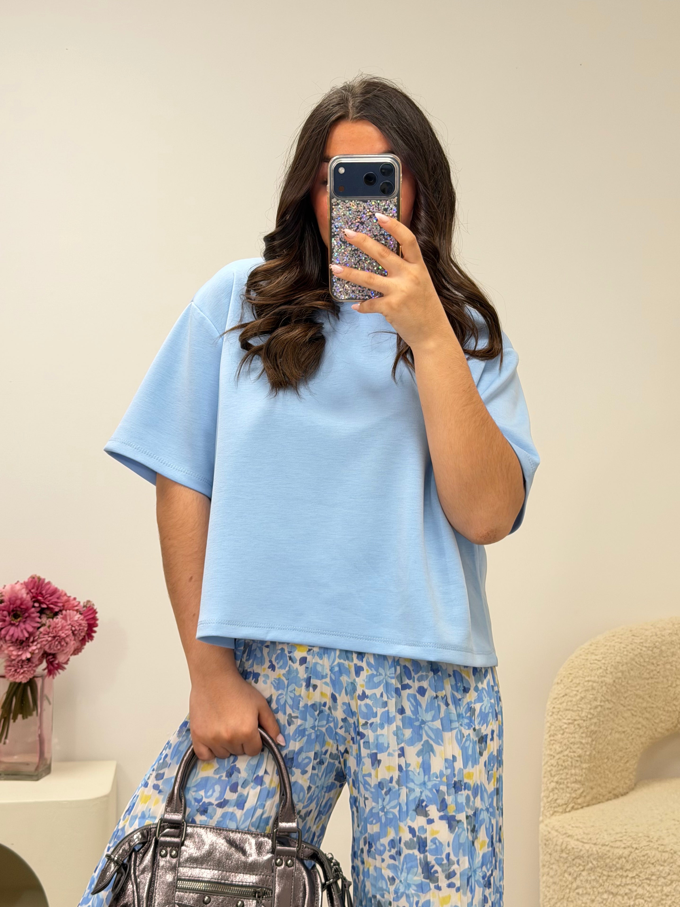 haut T-shirt RACHEL bleu ciel dsclothes