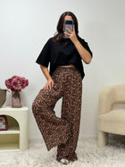 pantalon Pantalon MIRA Léopard Camel dsclothes