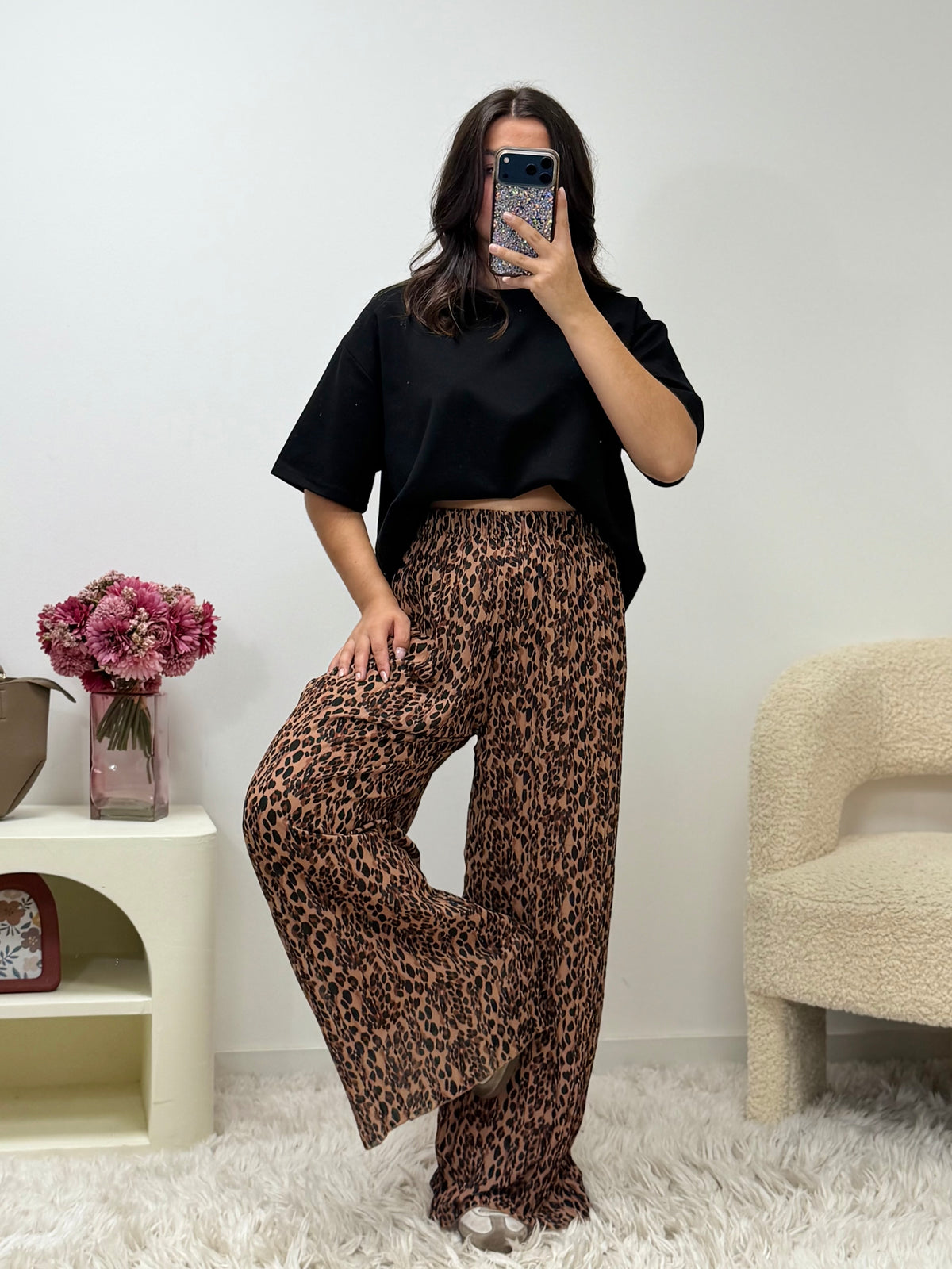 pantalon Pantalon MIRA Léopard Camel dsclothes