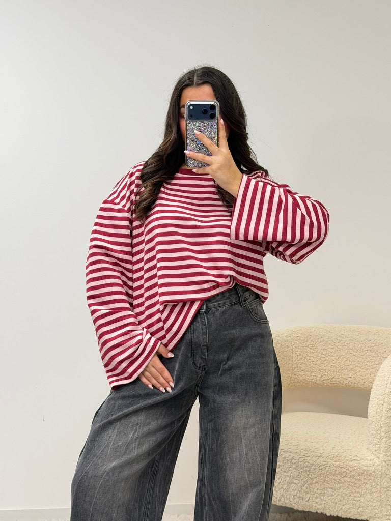 haut T-shirt TESSA bordeaux/rose dsclothes