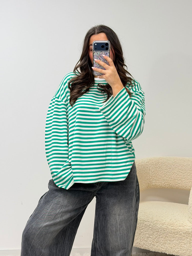 haut T-shirt TESSA vert/blanc dsclothes