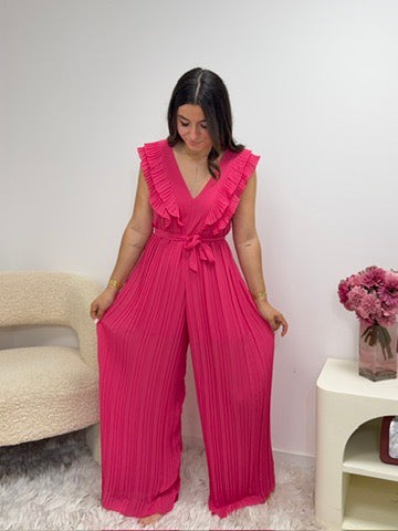 Combinaison pantalon LIOR fuchsia femme vue de face - taille 34 à 42 - Ds'Clothes