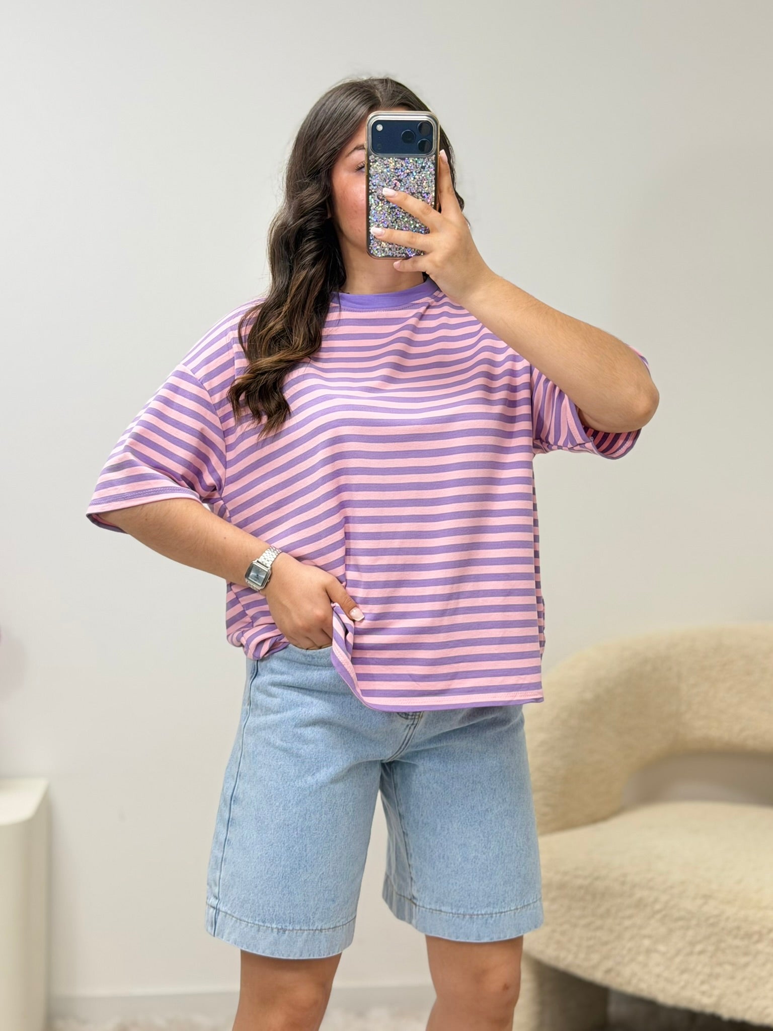 haut T-shirt TESSA lila/rose (manche courte) dsclothes