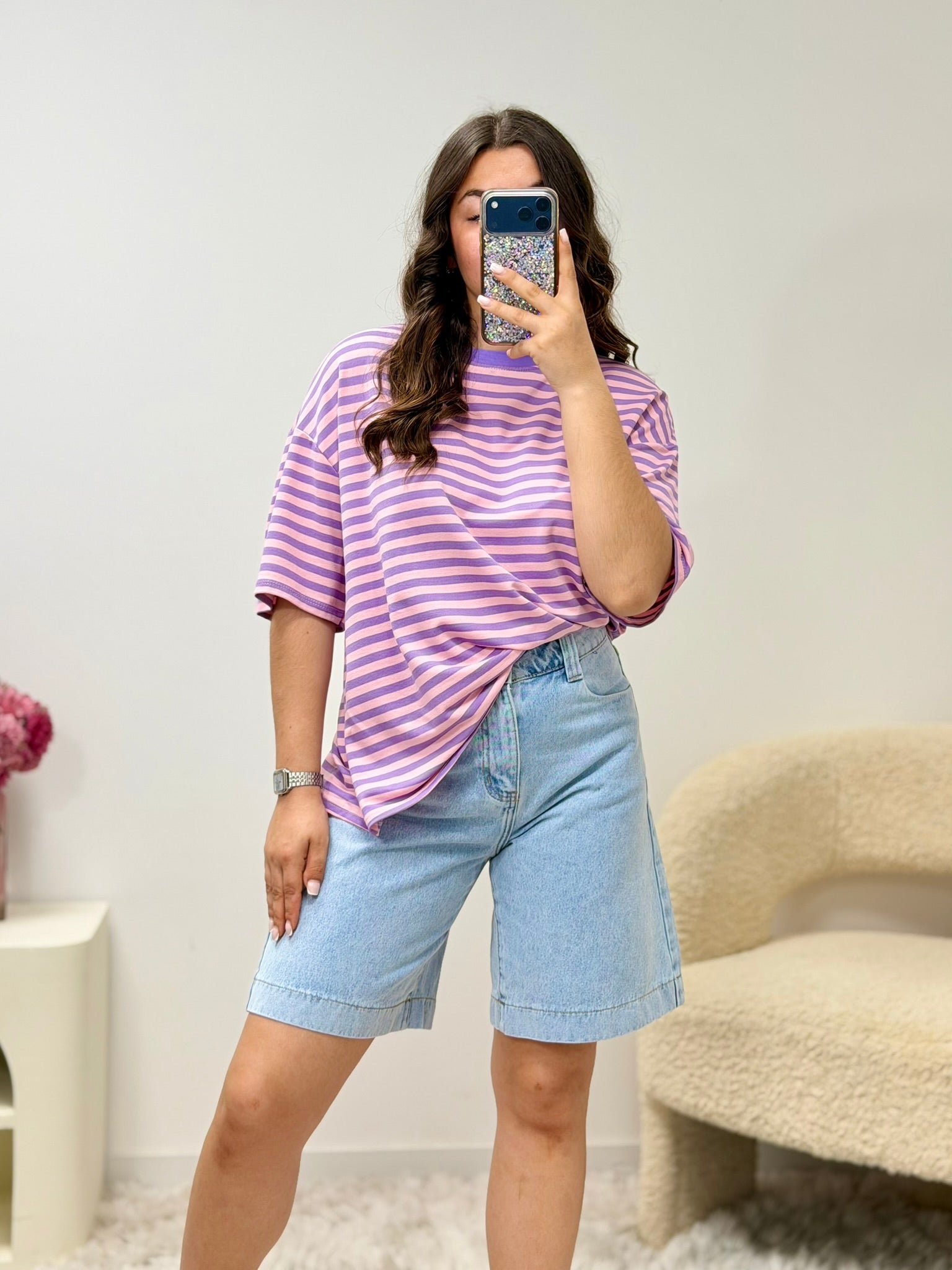 haut T-shirt TESSA lila/rose (manche courte) dsclothes