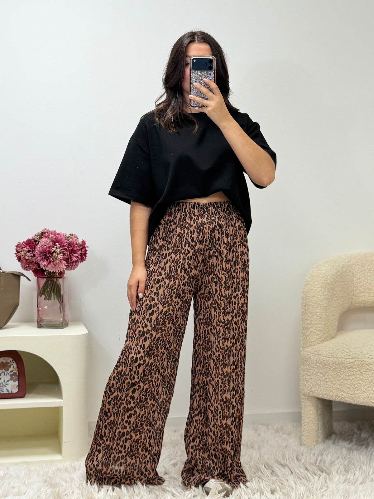 pantalon Pantalon MIRA Léopard Camel dsclothes