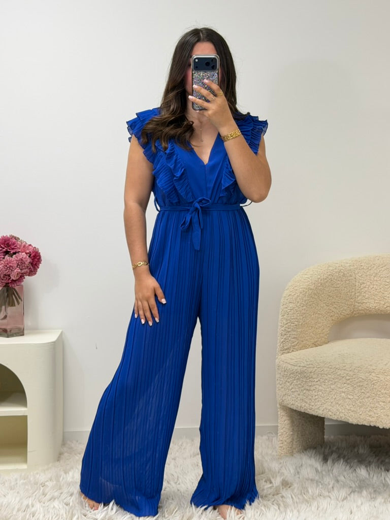 Combinaison pantalon LIOR bleu royale femme cérémonie - taille 34 à 42 - Ds'Clothes