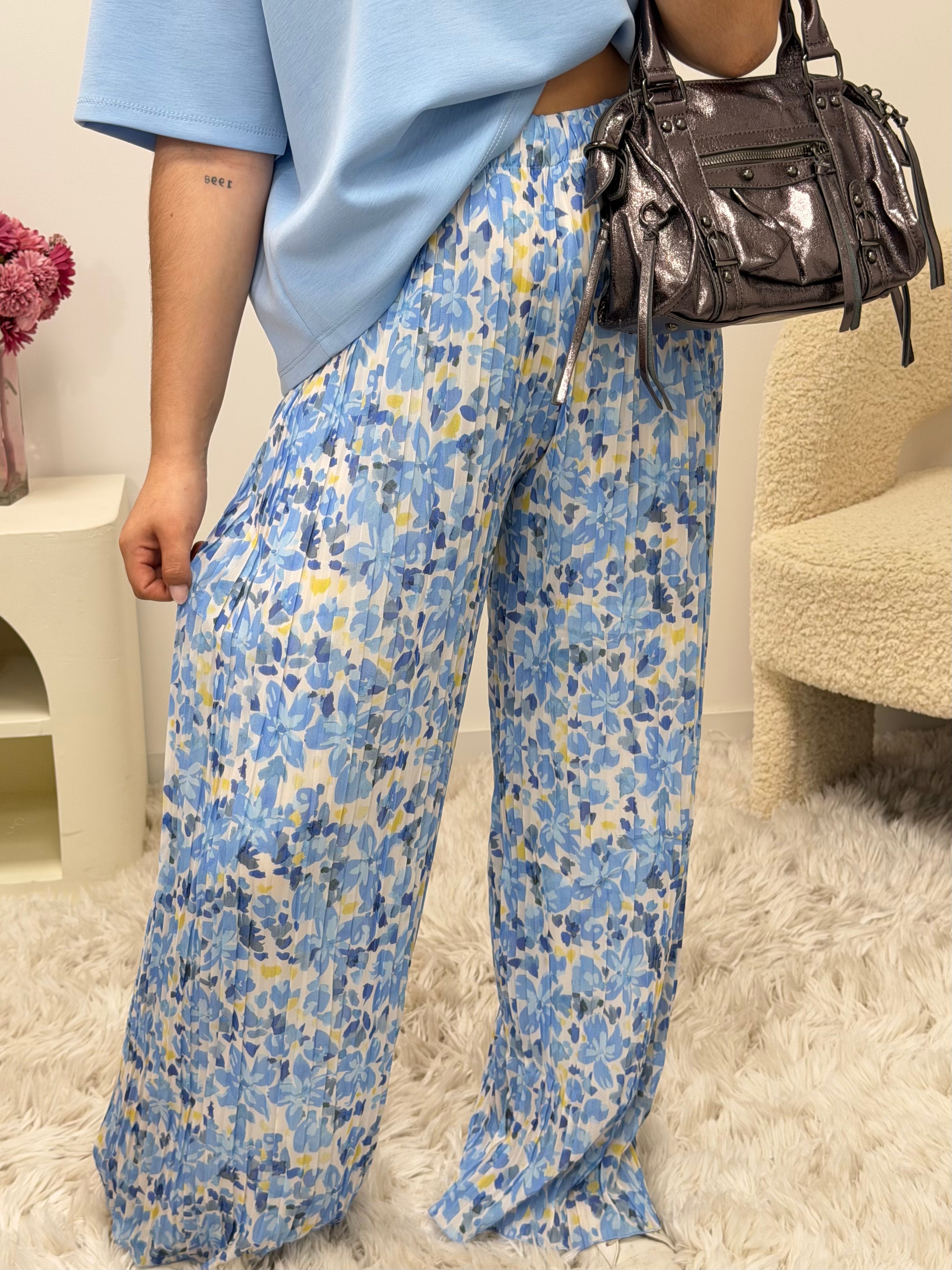 pantalon pantalon MIRA fleur bleu dsclothes