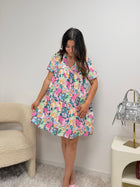 Robe-short Anna 2-en-1 en coton et lin - vue portée - Ds'Clothes