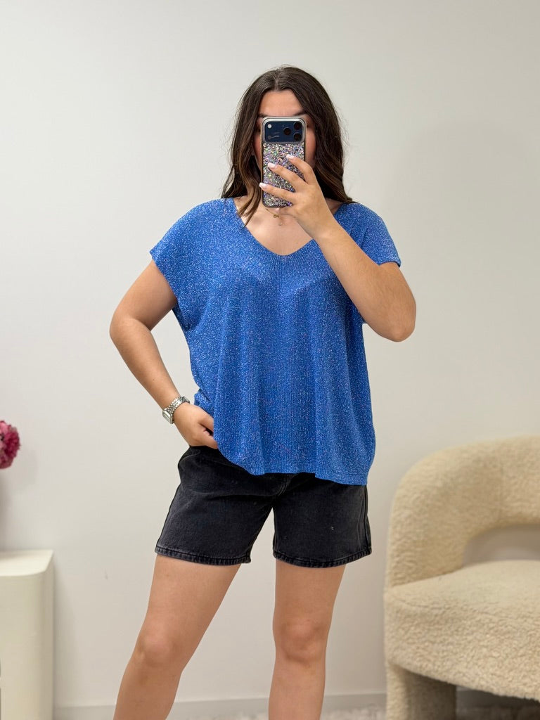 haut Haut à paillettes bleu roi dsclothes