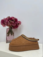 chaussures mules plateforme camel dsclothes