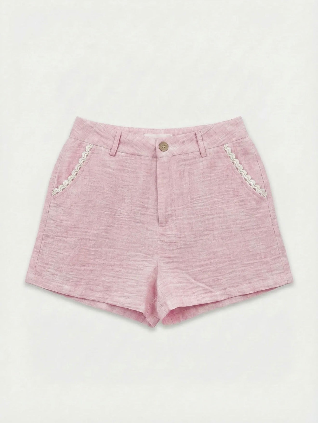 Short ALMA rose coordonné avec blouse coton lin féminin – Ds'Clothes