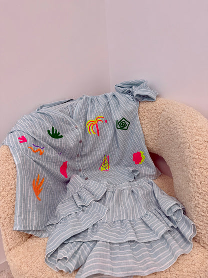 jupe-short BORA bleu