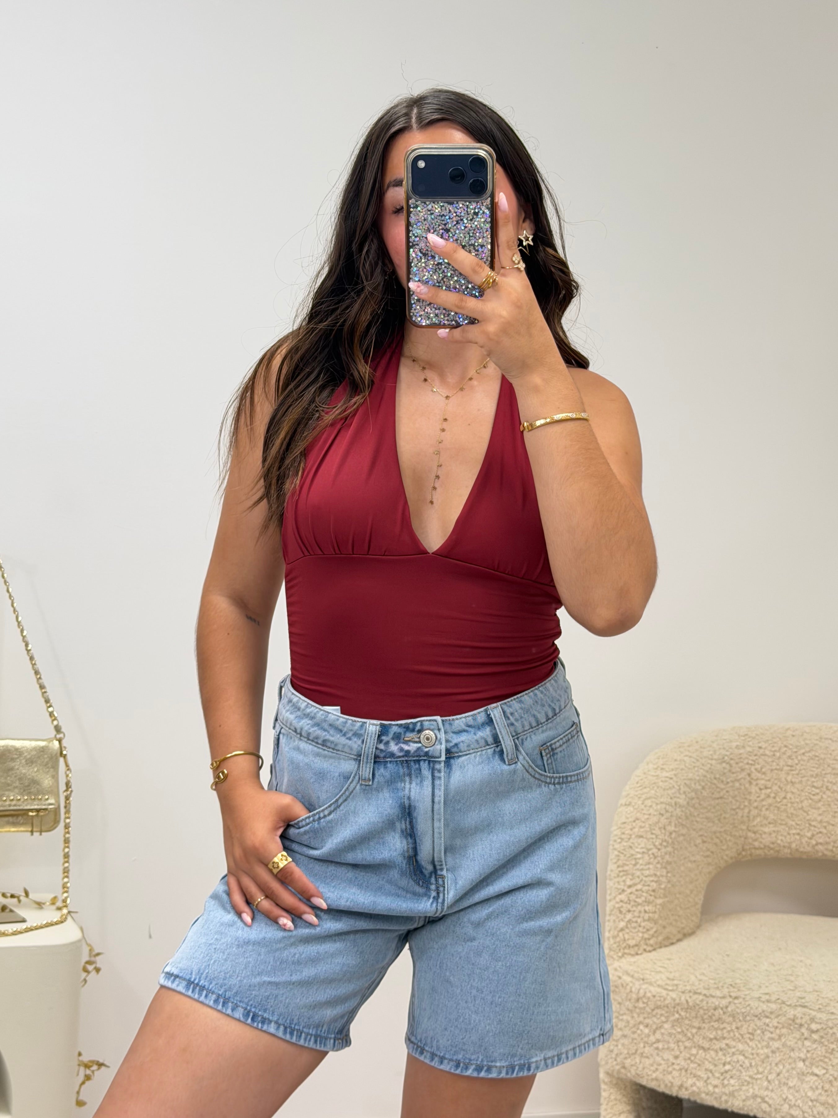 haut Top dos nu bordeaux dsclothes