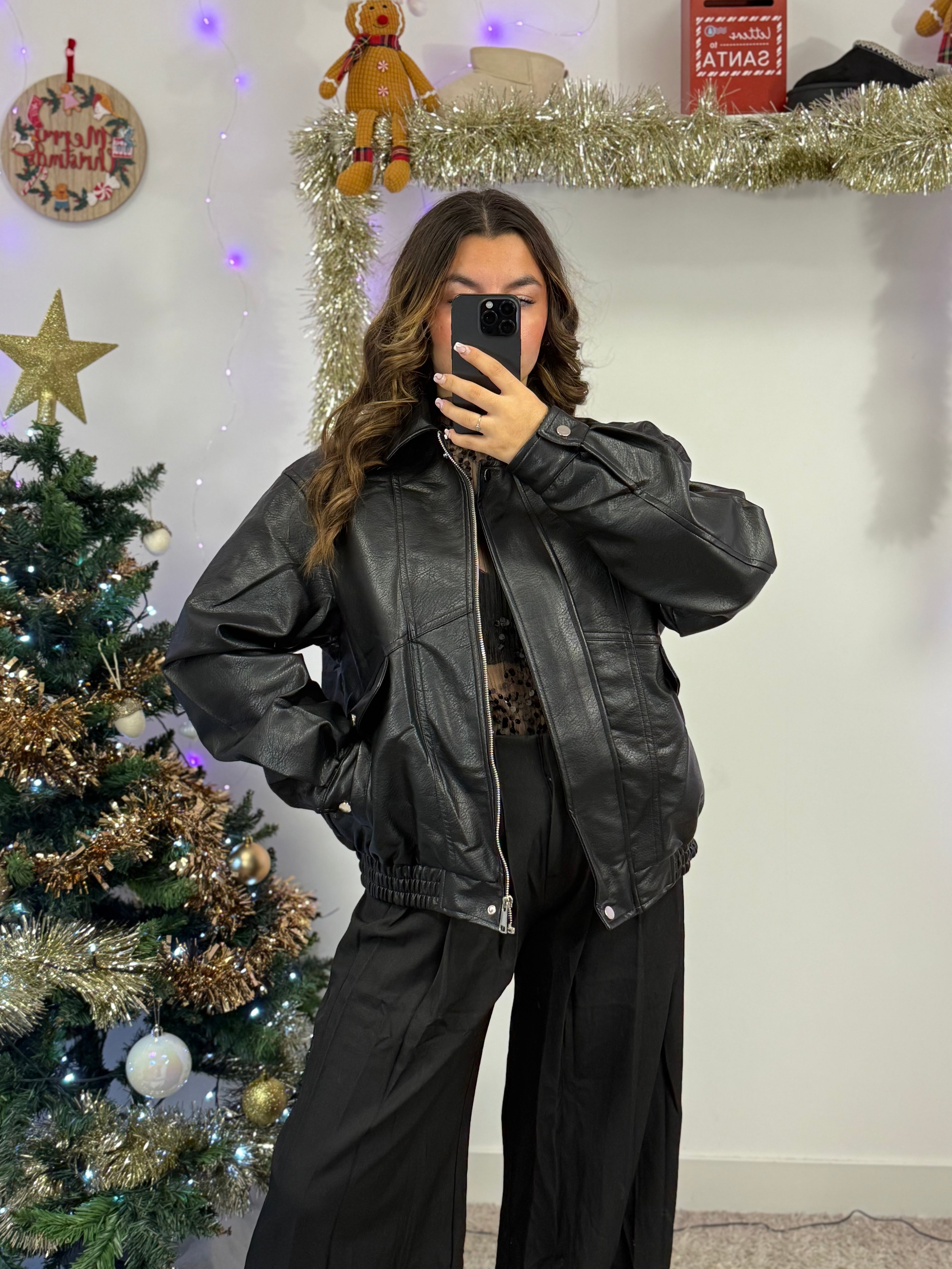 veste Veste oversize en similicuir noir dsclothes