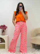 pantalon Pantalon en gaze léopard rose dsclothes