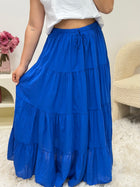 Jupe à volants bleu royal femme grande taille 100% coton – Ds'Clothes