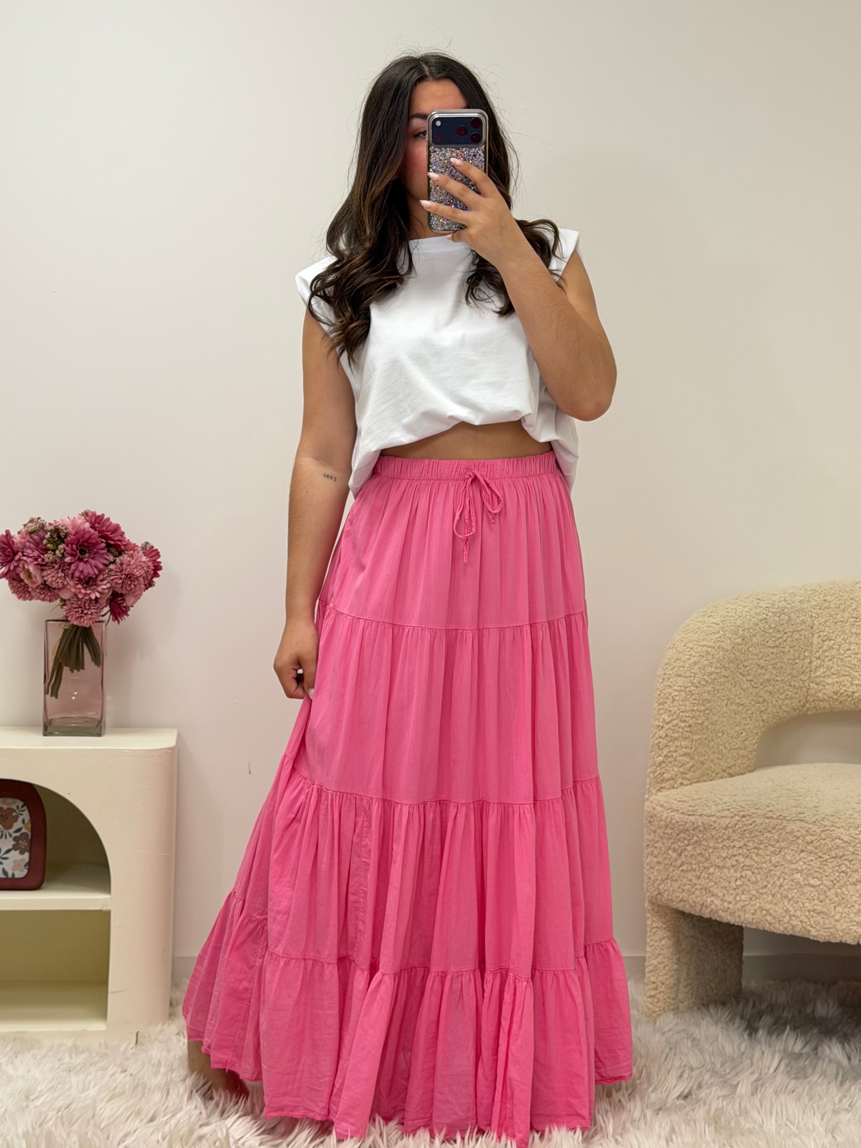 jupe Jupe en coton CÔME rose dsclothes