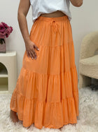 Jupe à volants orange femme grande taille 100% coton – Ds'Clothes