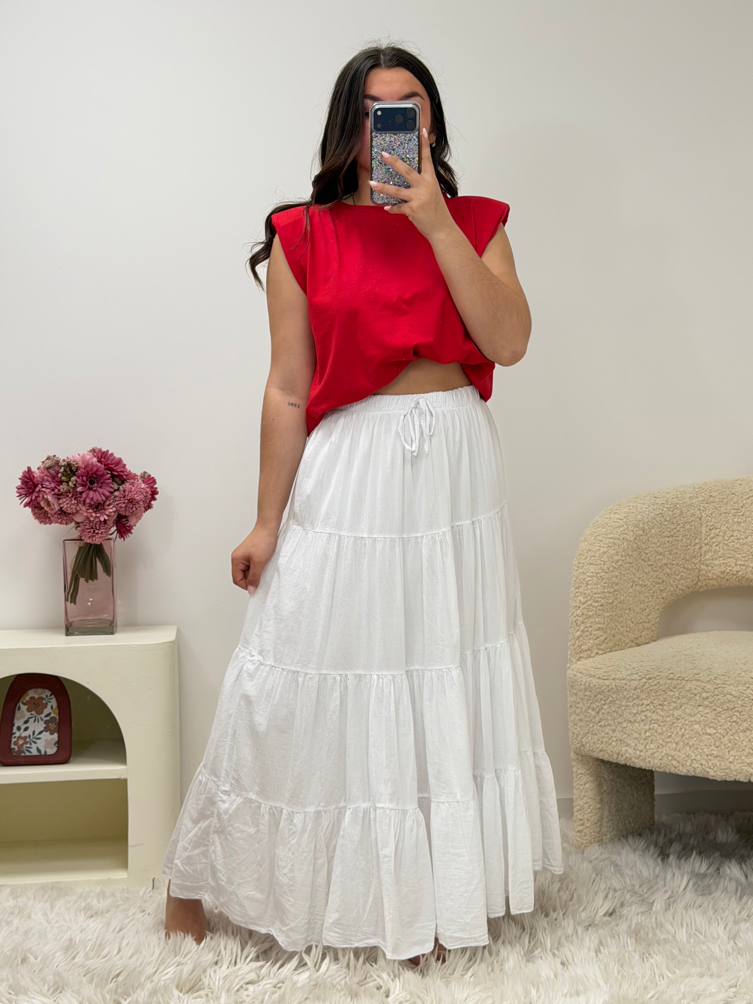 jupe Jupe en coton CÔME blanc dsclothes