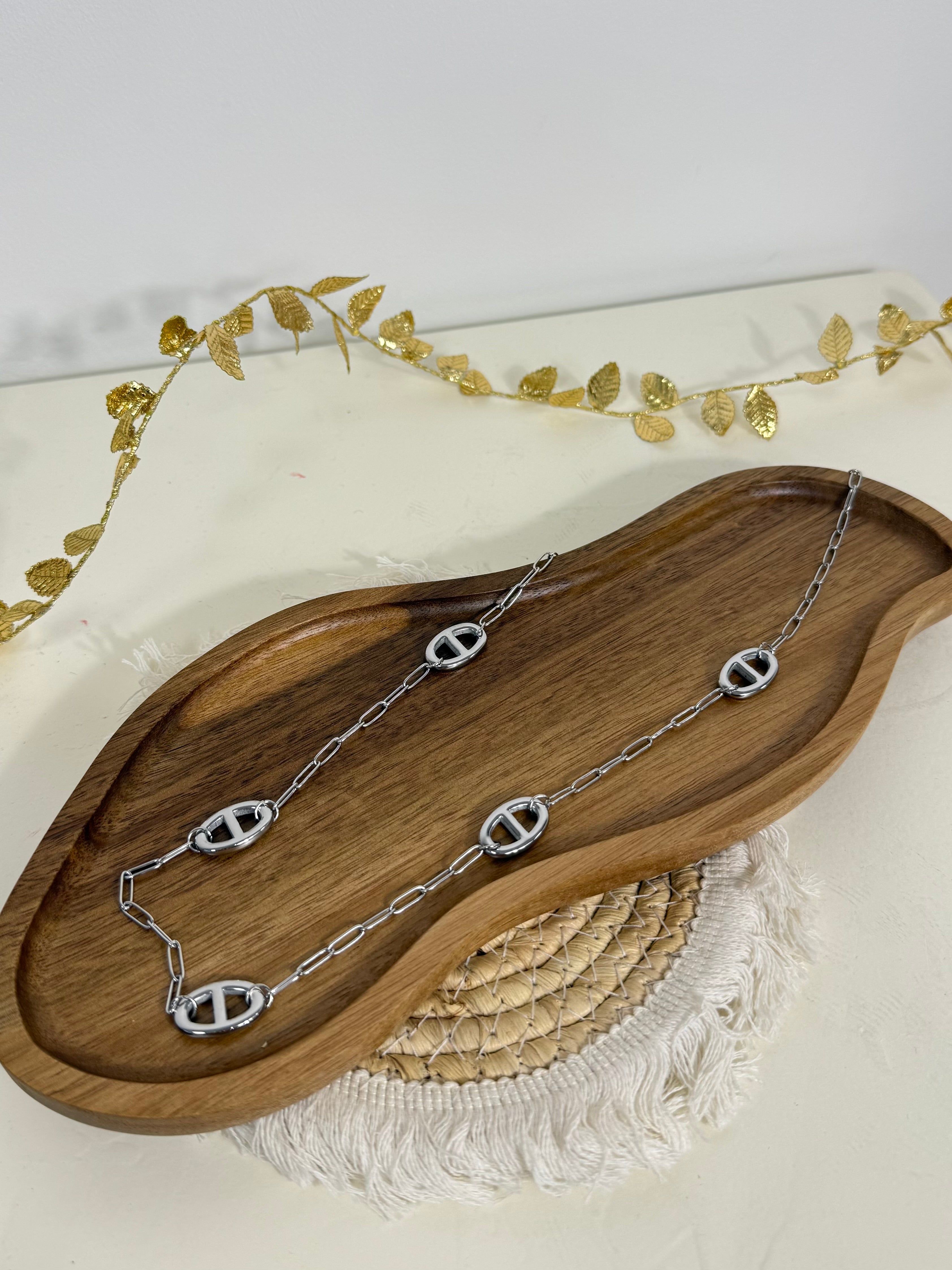 collier Sautoir Lyra argenté | Acier inoxydable dsclothes