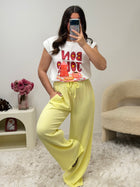 pantalon Pantalon en gaze de coton jaune dsclothes