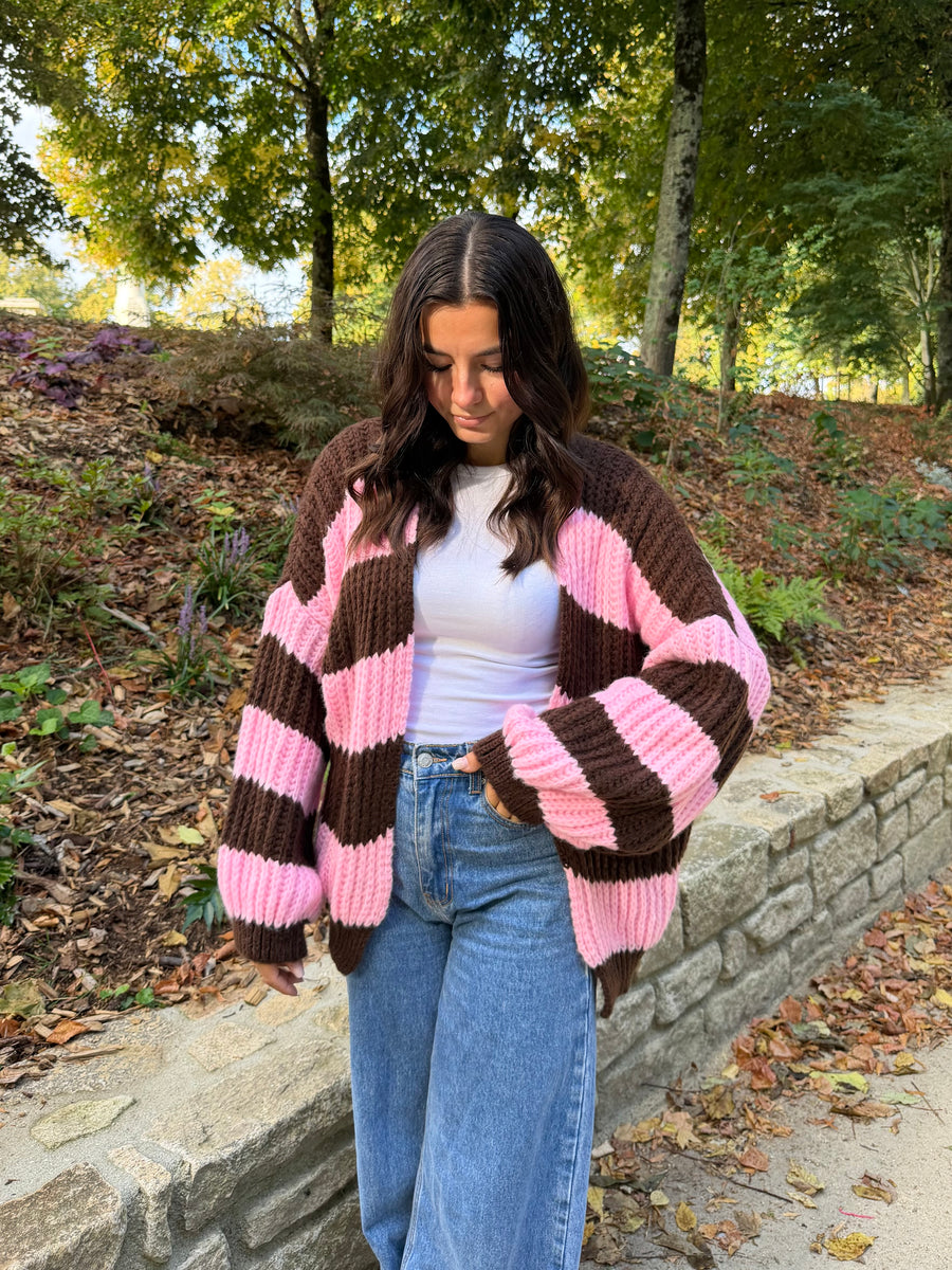 Gilet Marilou rose/marron dsclothes