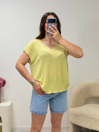 haut Haut à paillettes jaune dsclothes