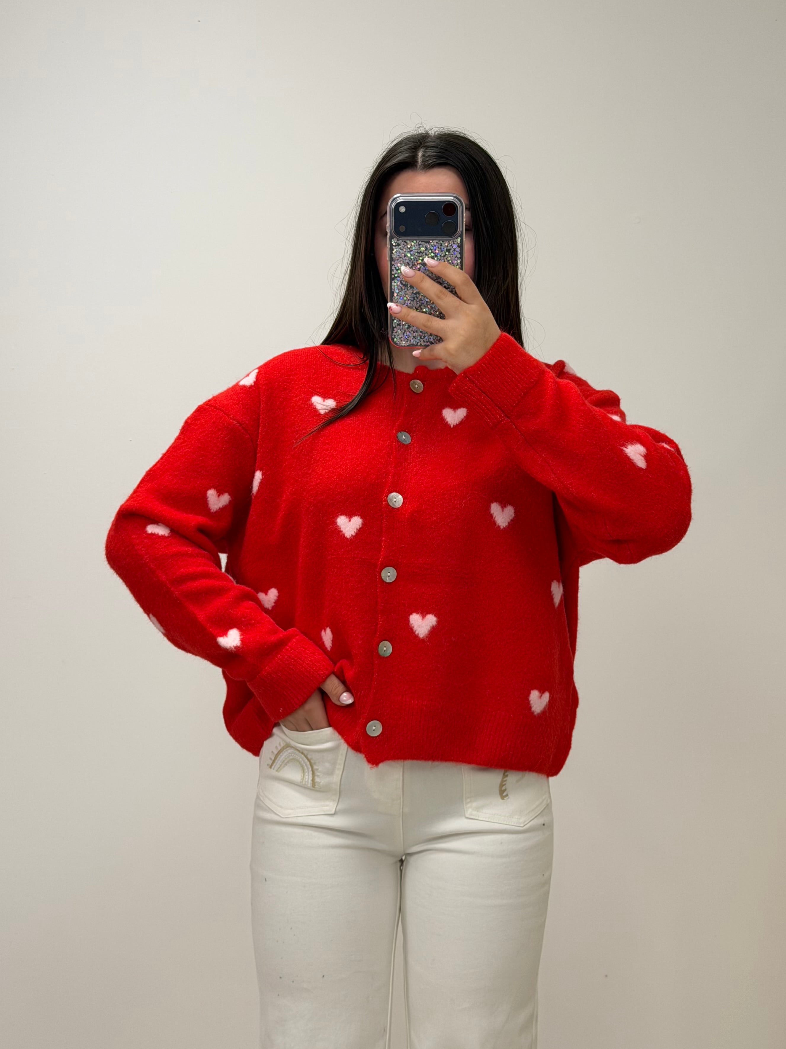 Pull gilet ALLIE rouge dsclothes