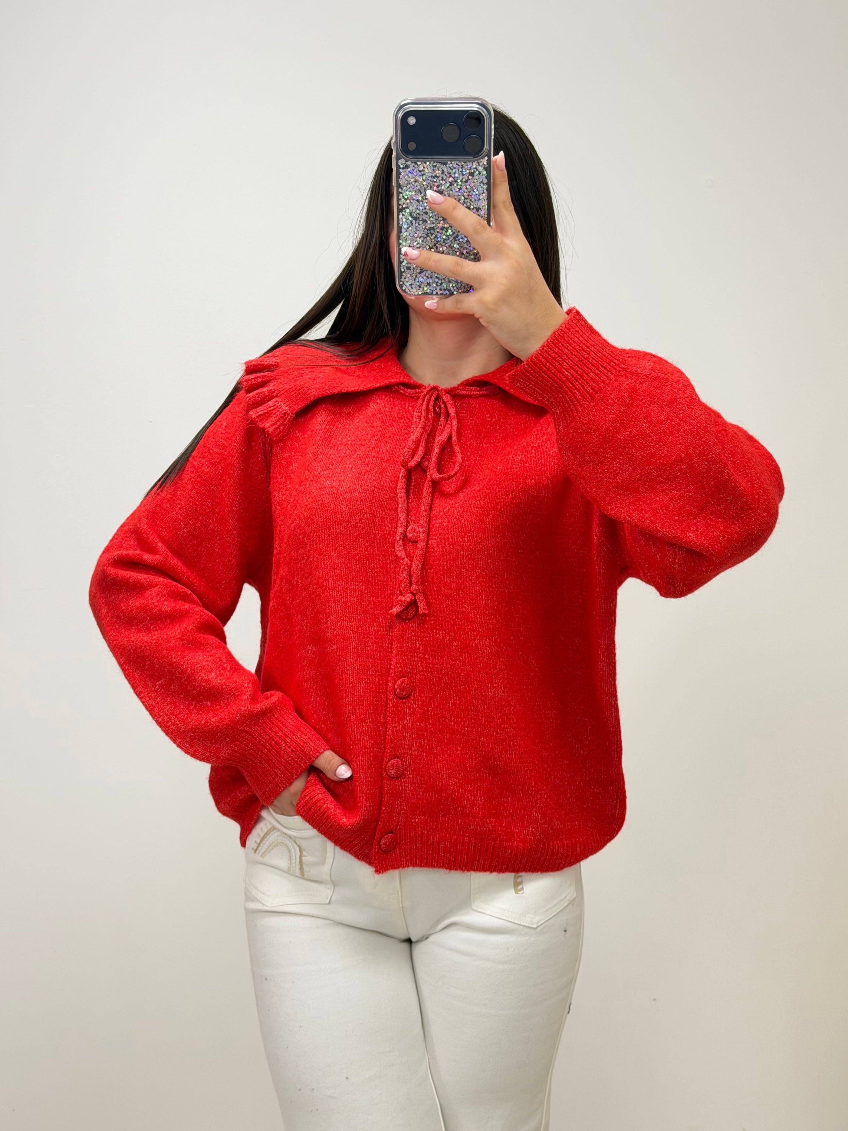 gilet cardigan ANNA rouge dsclothes