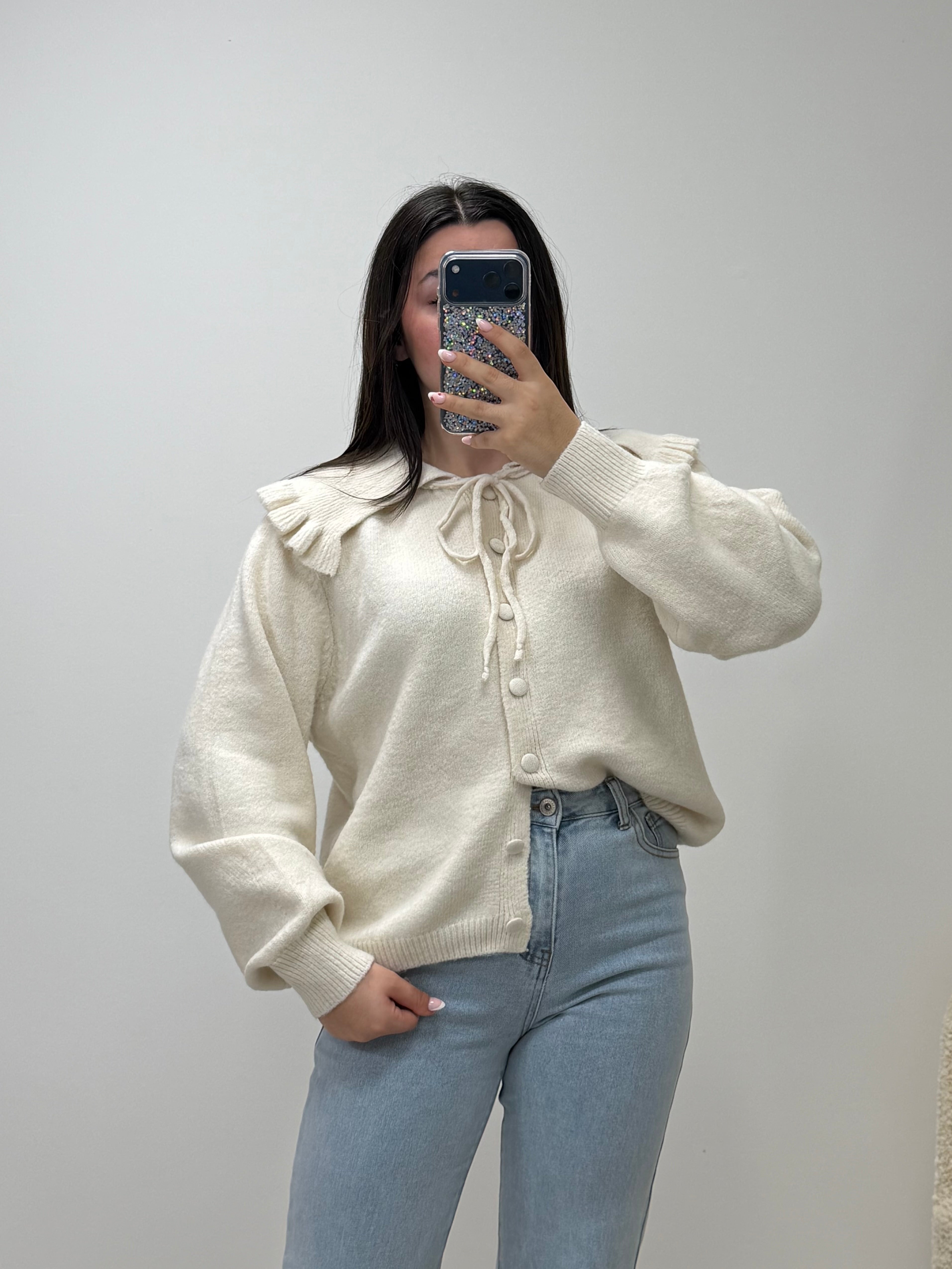 gilet cardigan ANNA écru dsclothes