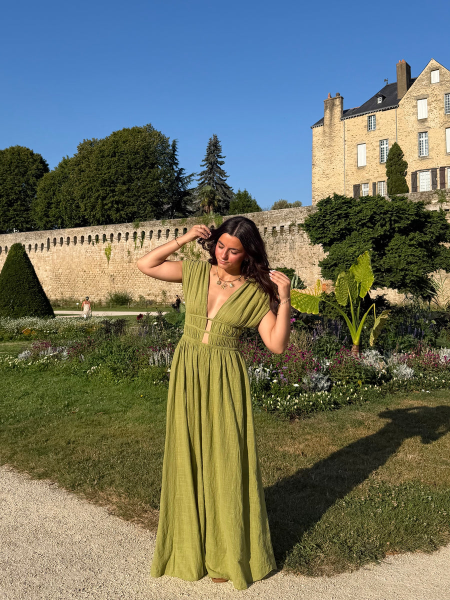robe Robe MERIDA vert olive dsclothes