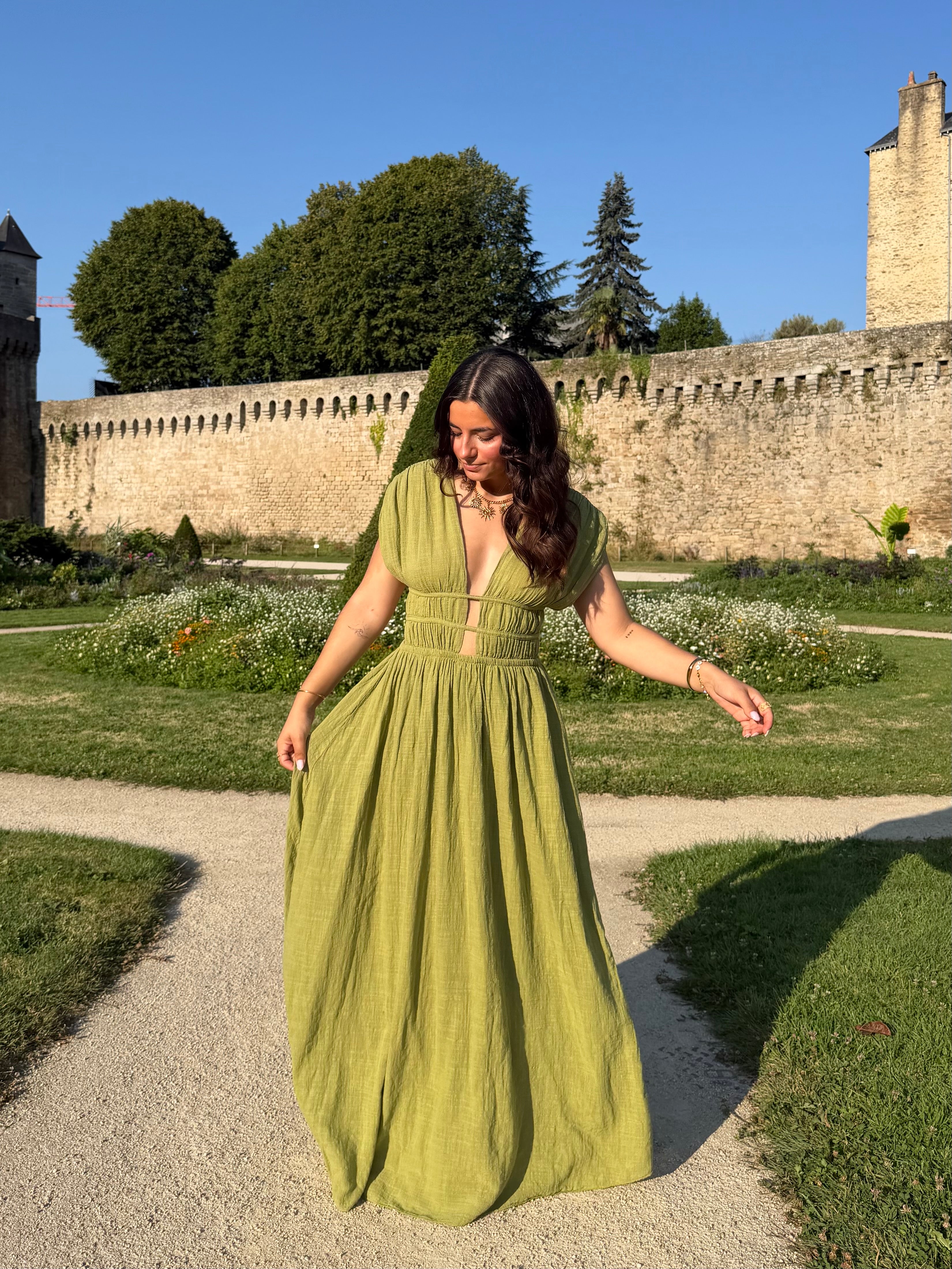 robe Robe MERIDA vert olive dsclothes